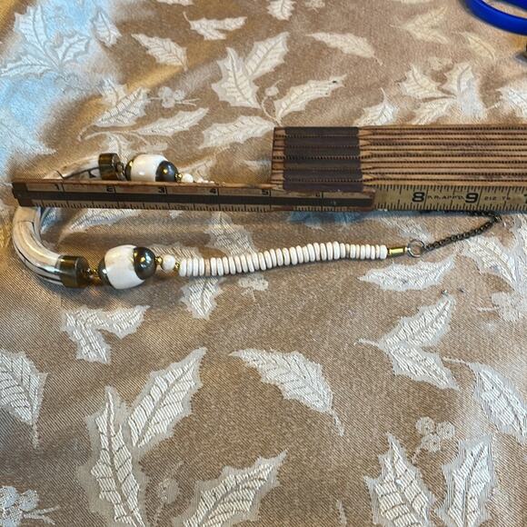 Vintage Bone Necklace Tribal Buffalo Western Horn Collar African Lobster Closure - Picture 6 of 6